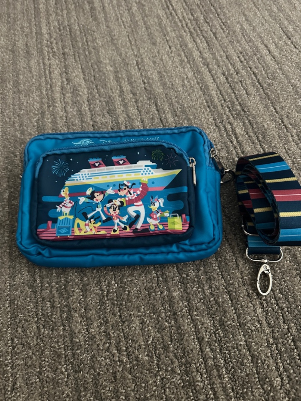 Disney Crossbody Fanny Pack Bag with Striped Removable Strap